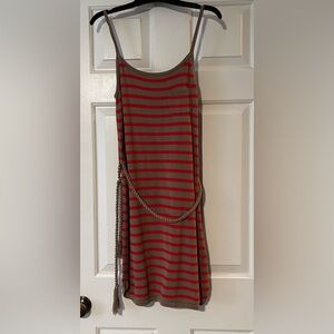 Banana Republic Red and Tan Knit Dress